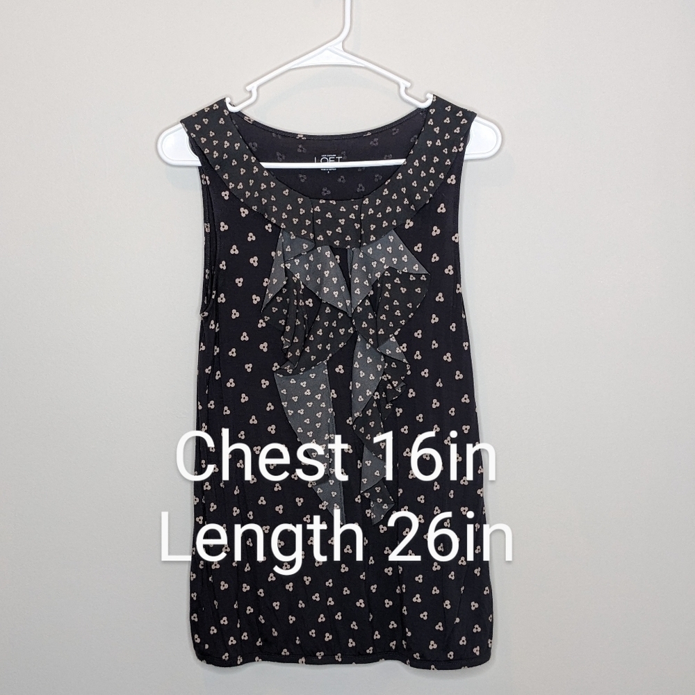 Loft Sleeveless Ruffle Tank Top Shirt S - Picture 3 of 5